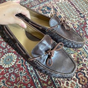 Cole Haan brown basket weave loafers